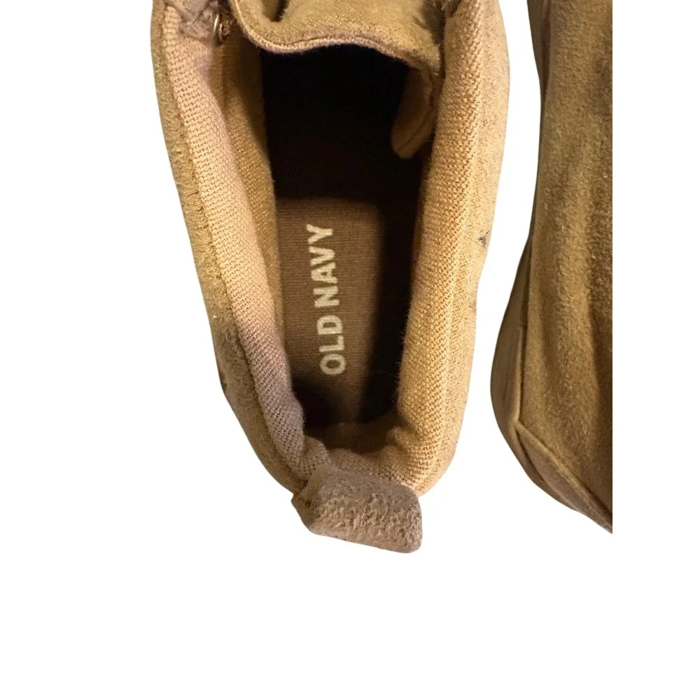 Old Navy Boys Tan Faux Suede Moc Toe Chukka Boots Size 12 Mid Top Sneaker Shoes